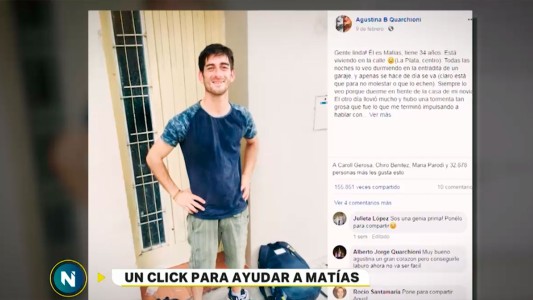 La campaña solidaria para ayudar a un hombre que vive en la calle