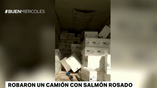Piratas del asfalto robaron un camión lleno de salmón rosado
