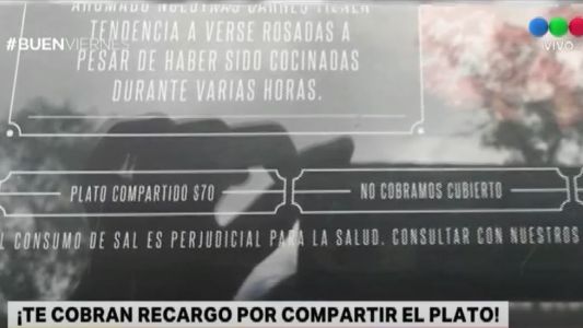 Cobran recargo por compartir platos en restaurantes