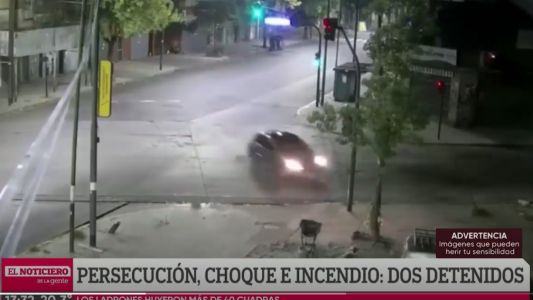 Video: el momento del choque de delincuentes perseguidos por policías