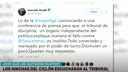 Los hinchas del ciclón escucharán al tribunal