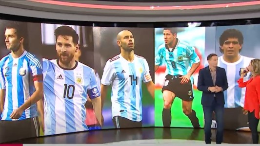 La cinta de Passarella y Maradona, en el brazo de Pezzella