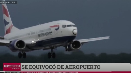 El avión partió rumbo a Alemania pero aterrizó en Escocia por error