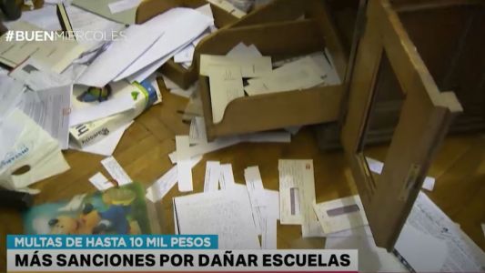 Multas de hasta 10 mil pesos por dañar escuelas
