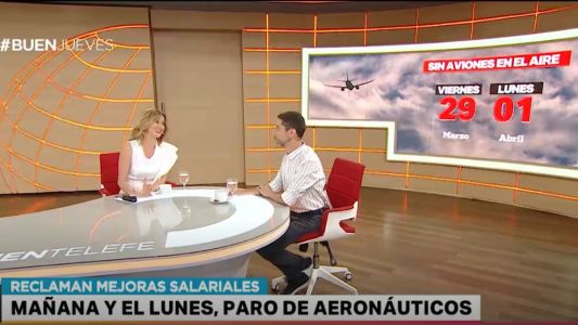 Paro de aeronáuticos, el viernes y el lunes