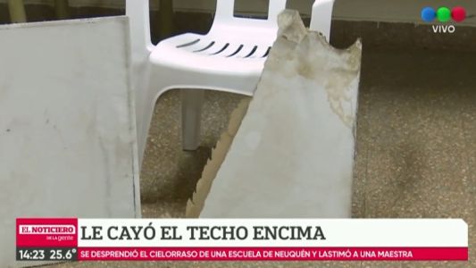 Neuquén: se cayó el techo de una escuela y lastimó a una maestra