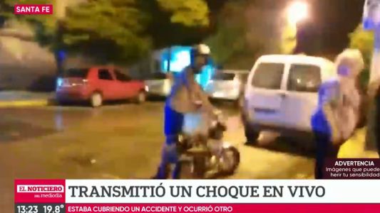 Fue a cubrir un choque y transmitió otro accidente en la misma calle en vivo