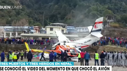 Se conoció el video del momento en que chocó el avión de Nepal