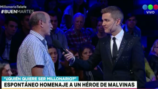 Espontáneo homenaje a un héroe de Malvinas en "¿Quién quiere ser millonario?"