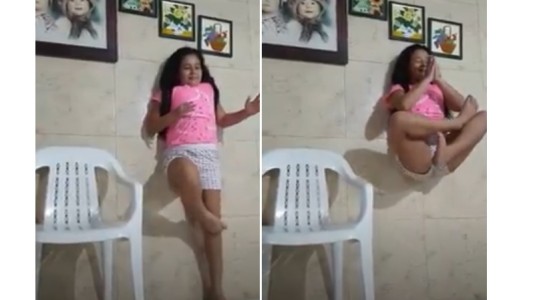 Video: el truco de levitación de una nena terminó de mala manera