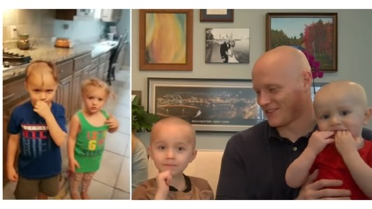 Hermanitos rapados: el día después de la travesura viral