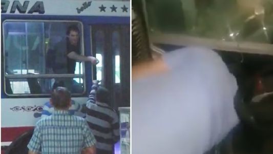 Video: peatón discutió con colectivero, subió al micro y lo golpeó hasta desmayarlo