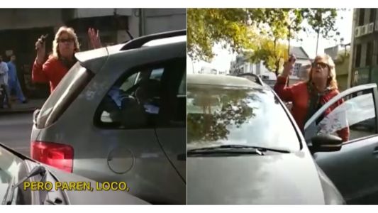 Video: dejó el auto en doble fila y encima se enojó