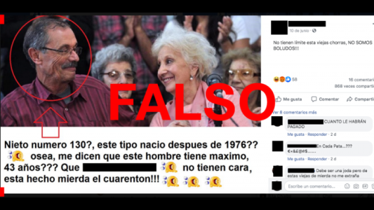 El hombre de la foto viral no es el nieto 130 recuperado por las Abuelas
