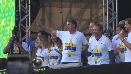 Bolsonaro participó de un masivo acto evangélico