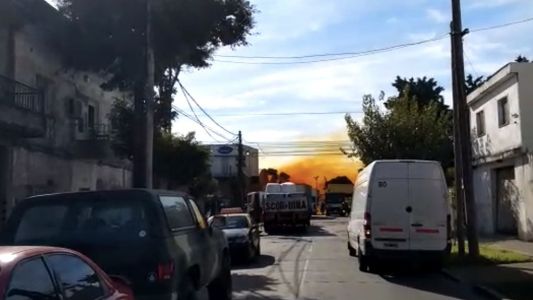 Explotó un contenedor con ácido nítrico en Villa Bosch