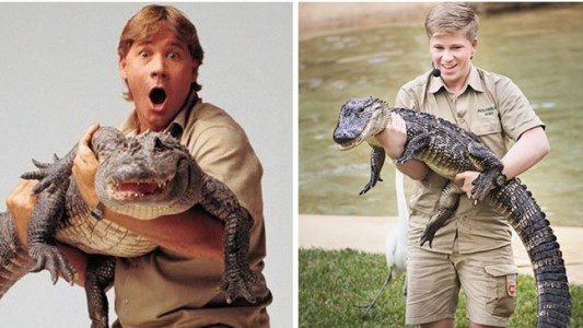 Fotos: el impactante parecido del hijo del "Cazador de cocodrilos" y su padre