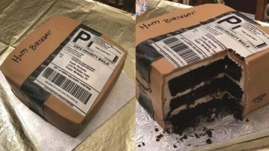 Loca por las compras: su marido le regaló una torta de Amazon para su cumpleaños