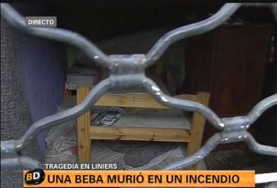 Murió una beba al quemarse un local usado como vivienda