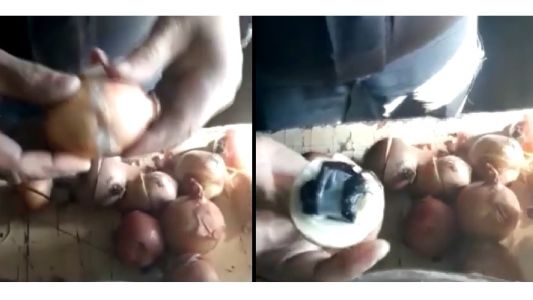 Le mandó al hermano preso una encomienda: tenía cebollas con marihuana oculta