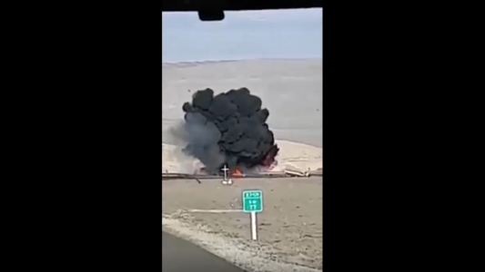 Impresionante choque de un camión cisterna