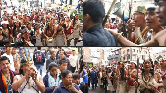 Protesta indígena en defensa de la Amazonía