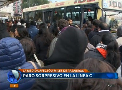 Paro sorpresivo en el subte C