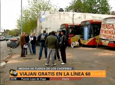 Por un reclamo gremial, la línea 60 no cobra boleto