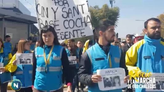 Los agentes de control de tránsito marcharon con Rocío para pedir justicia