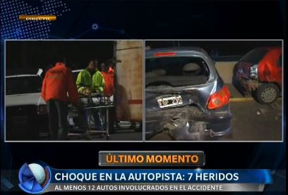 Choque múltiple en la autopista