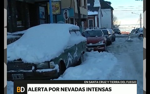 Alerta por nevadas intensas en Santa Cruz y Tierra del Fuego