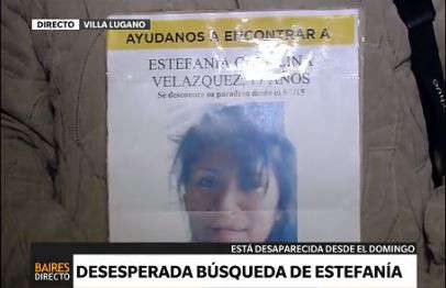 Buscan a Estefanía Velázquez, una chica de 17 años que desapareció en Villa Soldati