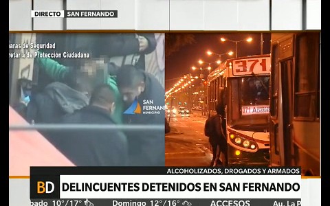 Delincuentes borrachos capturados en San Fernando