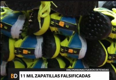 Secuestraron más de 11 mil pares de zapatillas falsificadas en talleres clandestinos