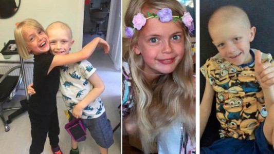 Una chica de 9 años le regaló su pelo largo a un amigo con cáncer