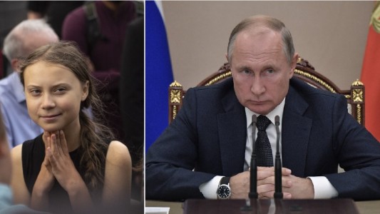 Putin llamó a Greta Thunberg "gentil adolescente pero mal informada" y así se burló ella