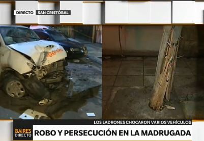 Robo, persecución y choque en San Cristóbal