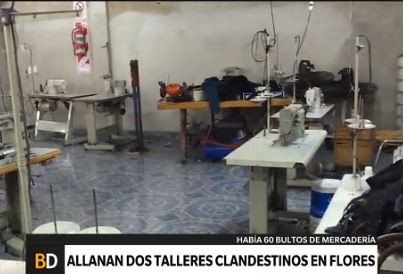 Allanan dos talleres clandestinos en Flores