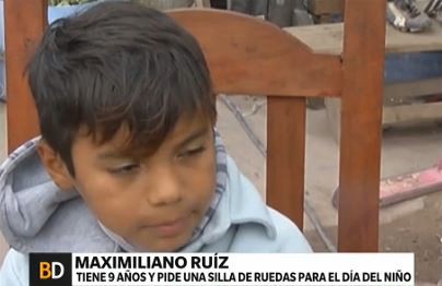 Día del Niño: un nene pide una silla de ruedas