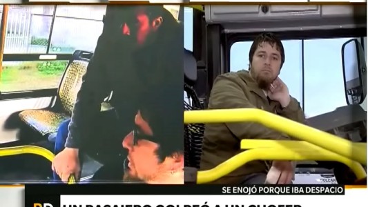 Se enojó porque el chofer del colectivo iba despacio y lo golpeó