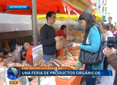 Una feria de productos orgánicos en pleno Microcentro