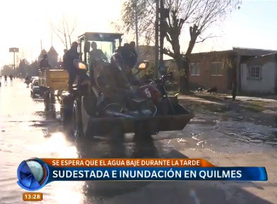 Sudestada e inundación en Quilmes
