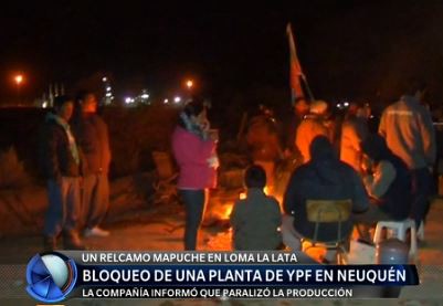 Mapuches bloquean planta de YPF