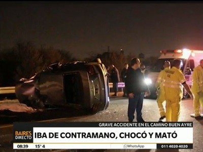 Un conductor alcoholizado y a contramano causó la muerte de una mujer y su hija