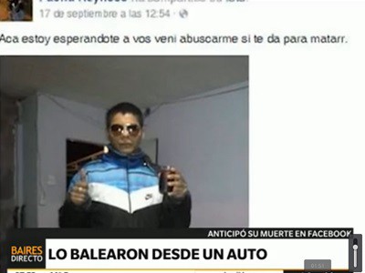 Anticipó que lo iban a matar por Facebook y lo hicieron