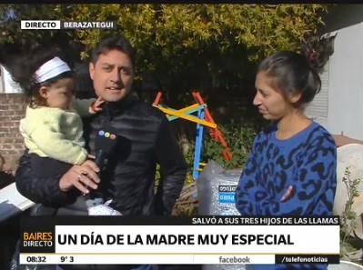 Día de la madre muy especial para la mujer que salvó a sus hijos de las llamas