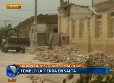 Una escuela destruida por el temblor en Salta