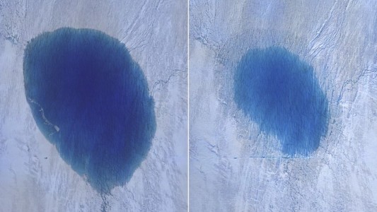 Observan en tiempo real cómo un lago se vacía en horas