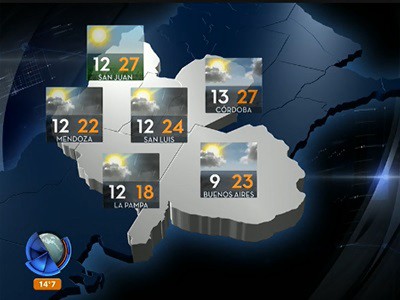 Miércoles con pocas nubes y temperatura en ascenso con máxima de 24 grados