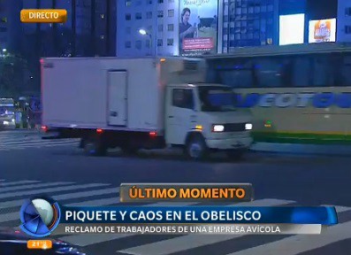 Piquete y caos en el Obelisco